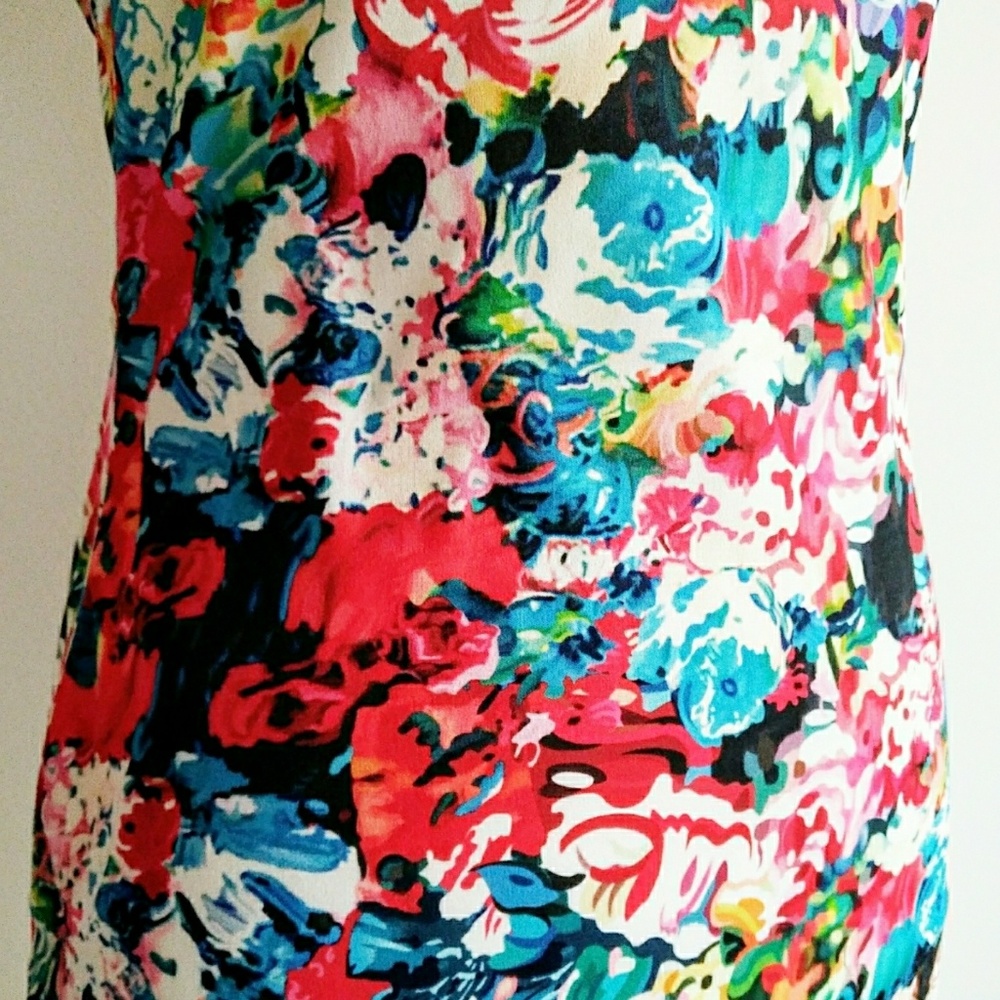 Work of Art Abstract Floral Sheath Dress - Picture 4 of 6